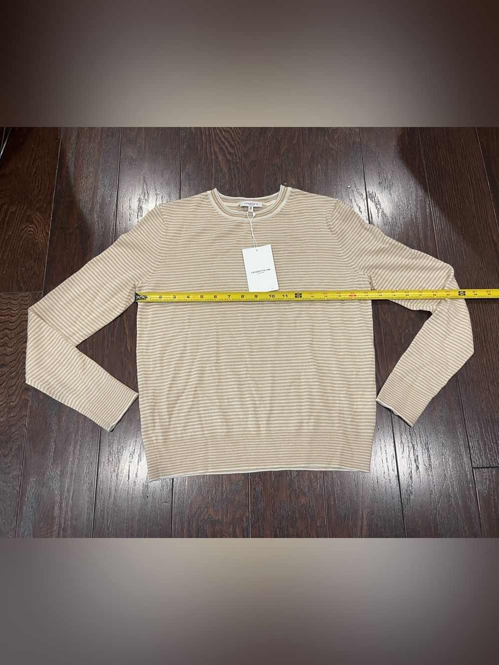 Lafayette 148 Women Dune Multi Striped Cashmere Pullover Sweater Size Small NEW - Picture 3 of 11